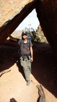 Wayne Olsen backpacking the desert/canyon country in Utah. He believes money isn’t necessary for a happy retirement. He enjoys a frugal lifestyle and inexpensive travels. 