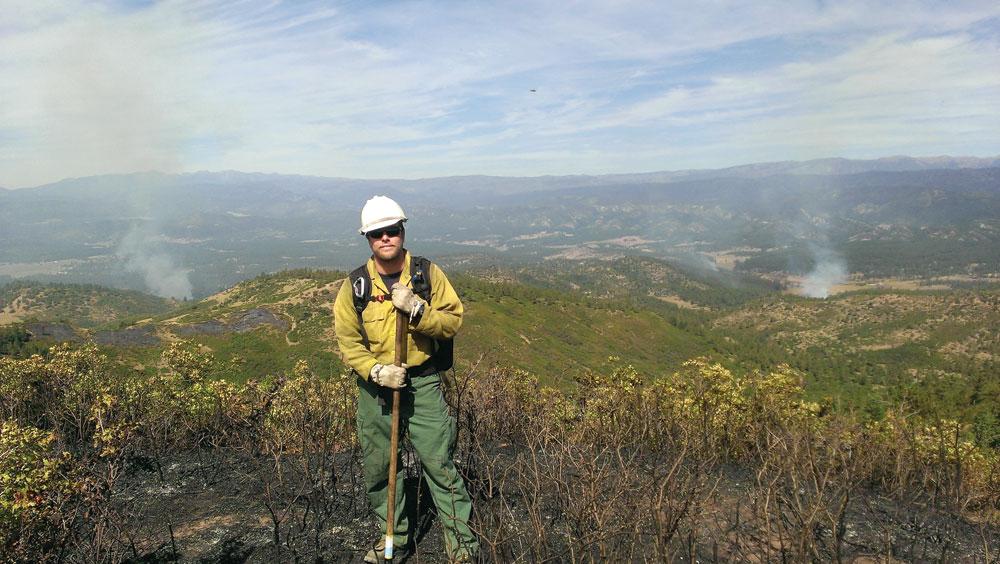 Fire technician at the Rocky Mountain Arsenal National Wildlife Refuge, Nick Connolly, is pictured outside of Durango, Colorado at the Yellow Jacket Prescribed Burn Project .