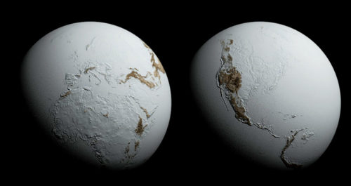 Imagine the earth enveloped in ice, as it was during Snowball Earth times, hundreds of millions of years ago. Image: Neethis 