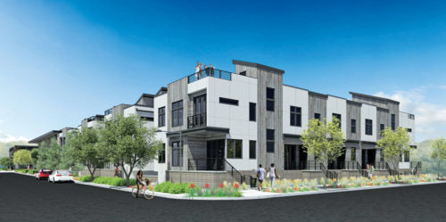 Townhomes at Fairfax - two-story units with a garage.