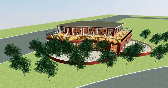 Renderings of the proposed beer garden