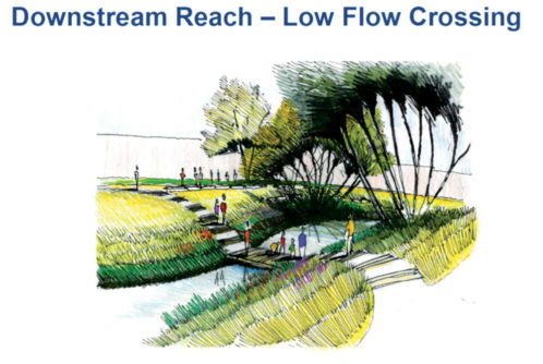 Downstream segment low-flow crossing.