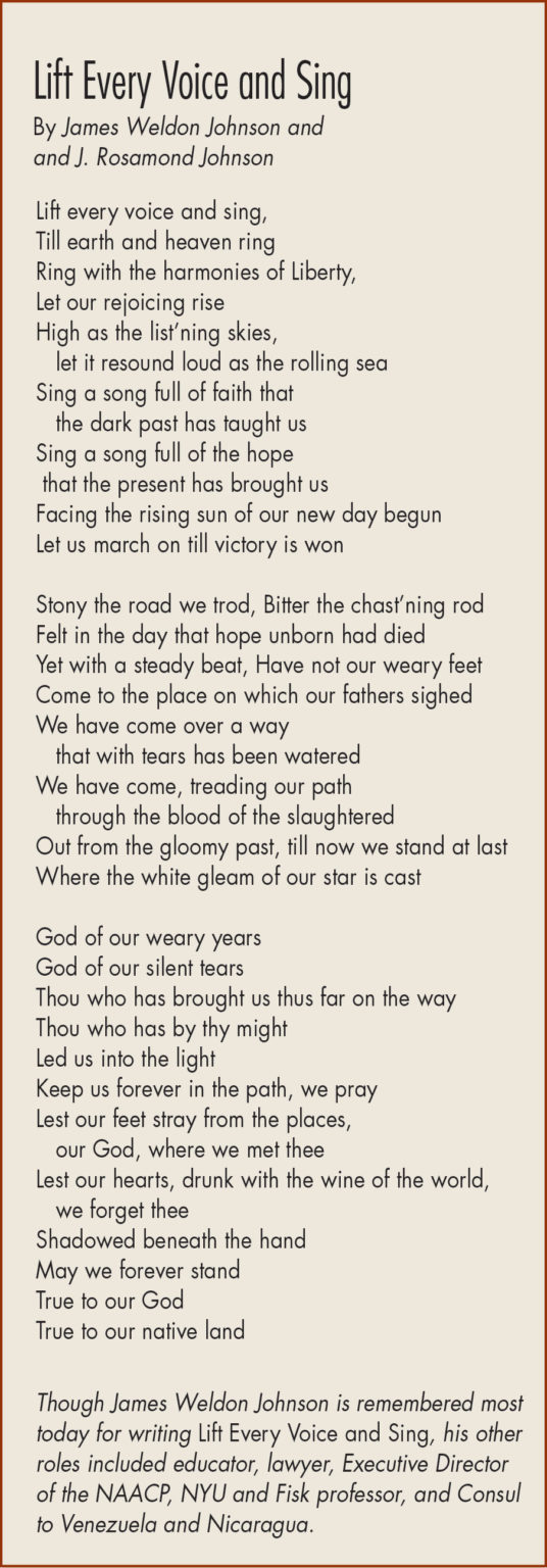 "Lift Every Voice And Sing"— A Second National Anthem? | Front Porch